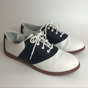 Retro 50s Oxford Saddle Shoes Black & White 8.5 W